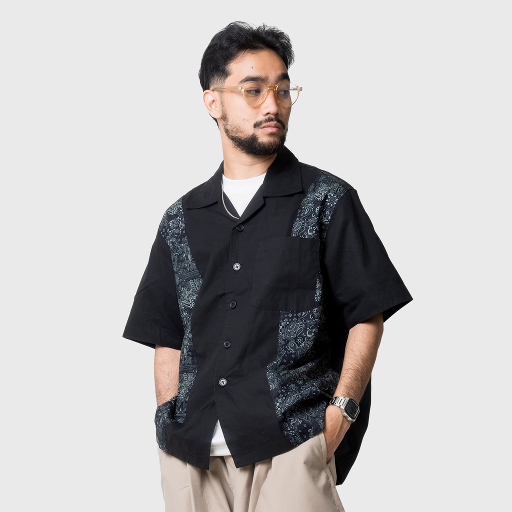 Noforty Project เสื้อเชิ้ตสั้น Oversize Pasley Black