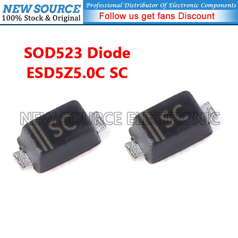 [10-50 ชิ้น] ESD5Z5.0C SC SOD523 SMD Fast Recovery Diode แหล่งใหม่