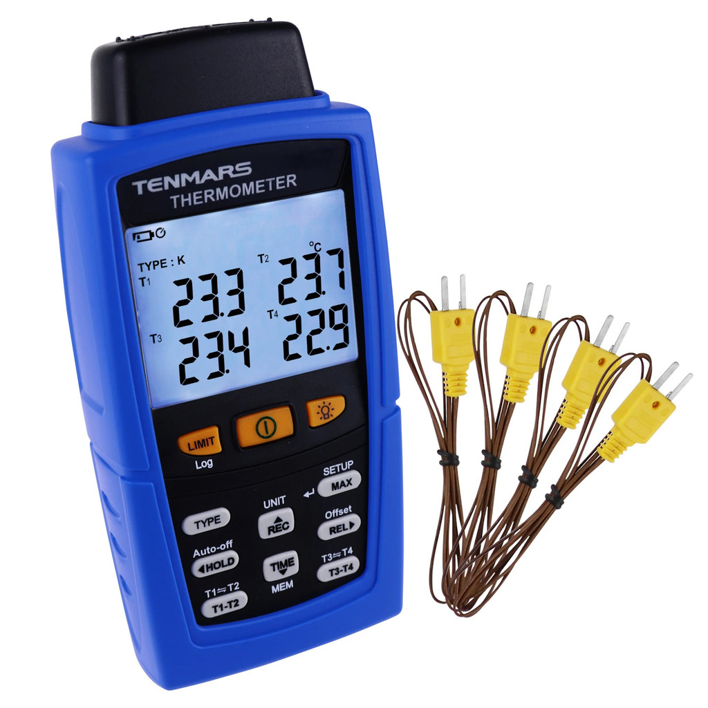 ลดราคา hot new Digital Thermocouple Temperature Datalogger K /J/ T / E/ R / S/ N Type 4-Channel 16,8