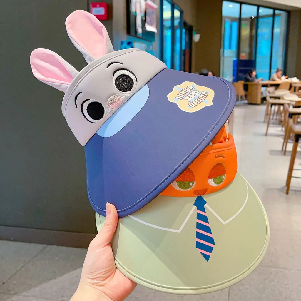 ขายร้อน [ของแท้] Judy Nick Fan Hollow Top Hat กระต่ายน่ารักตํารวจเจ้าหน้าที่หมวกกันแดดหมวก Crazy Zoo สินค้าของขวัญ ** &&