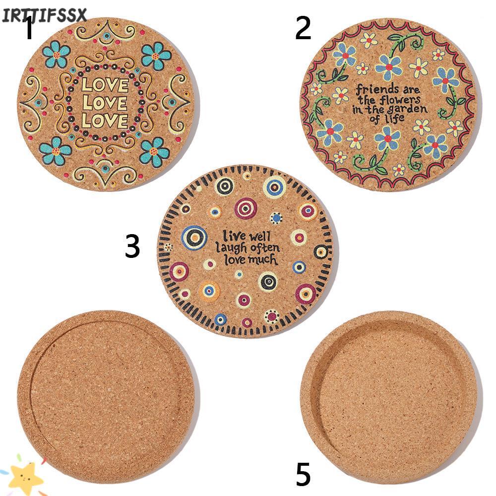 IRTJIFSSX Cork Coasters Tableware Decor ทนทานผู้ถือแก้ว Non-slip Tea Coasters ไม้ถ้วยแก้ว