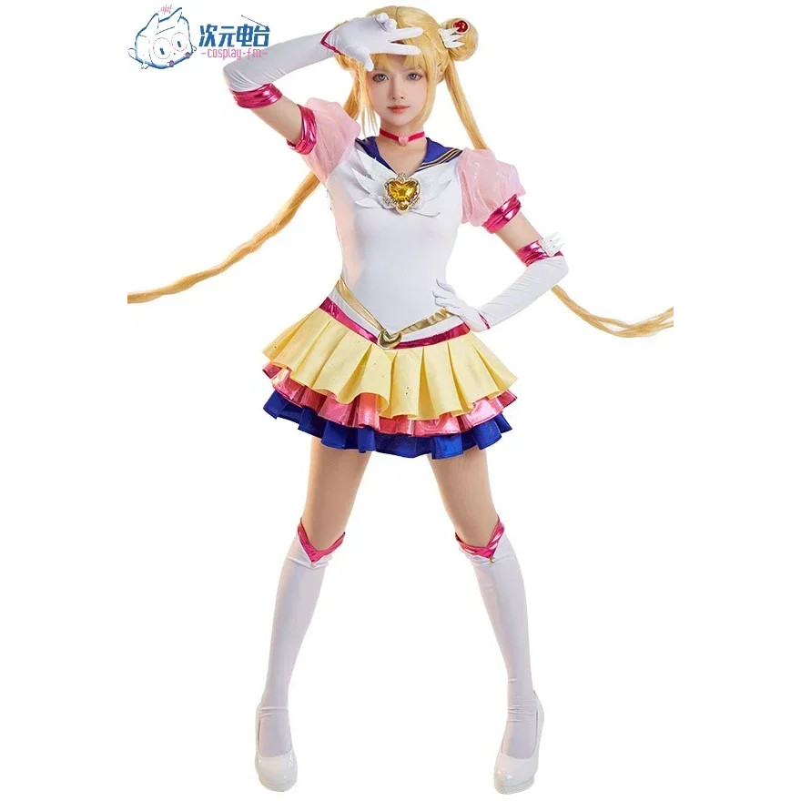 SAILOR Tsuki MOONno Usagi คอสเพลย์เครื่องแต่งกาย 30th Anniversary Combat Suit ผู้หญิงคริสต์มาสคอสเพล