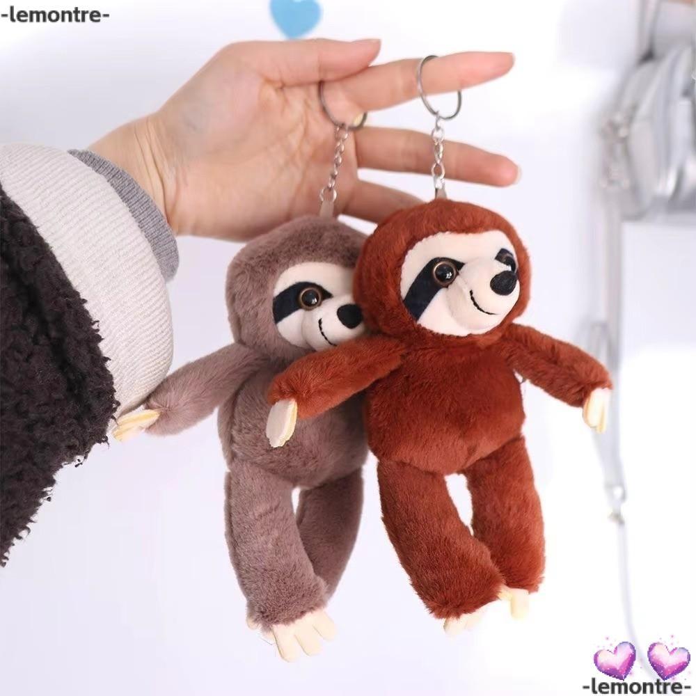 LEMONTRE Sloth จี้ขนาดเล็ก,พวงกุญแจจําลองตุ๊กตาสัตว์ Sloth,จี้จําลองนุ่ม Sloth Pendan