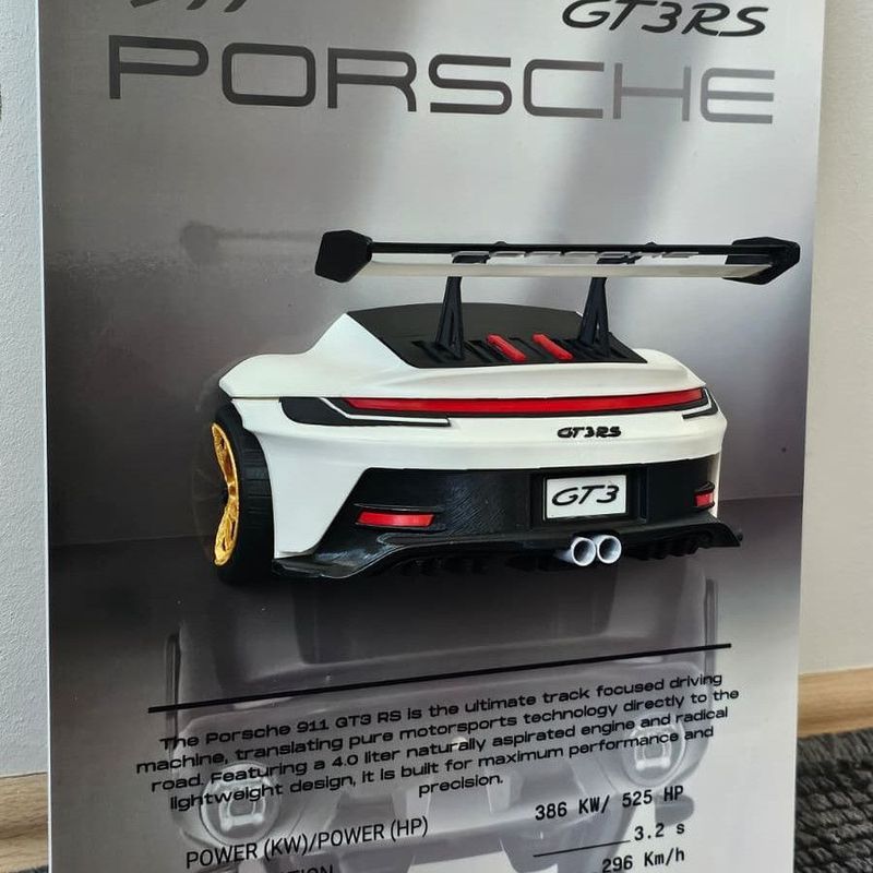 Porsche GT3 จี้ gtr ตะขอกุญแจรูปหลัง 3D การพิมพ์ Creative Wall Car Key Storage Rack