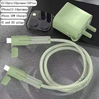 COD ตัวถนอมสายชาร์จ USB ซิลิโคนนิ่ม PD 20W สายชาร์จซิลิโคนหุ้มสายเคเบิลข้อมูลแบบสร้างสรรค์ ปลอกหุ้มแบบนิ่ม