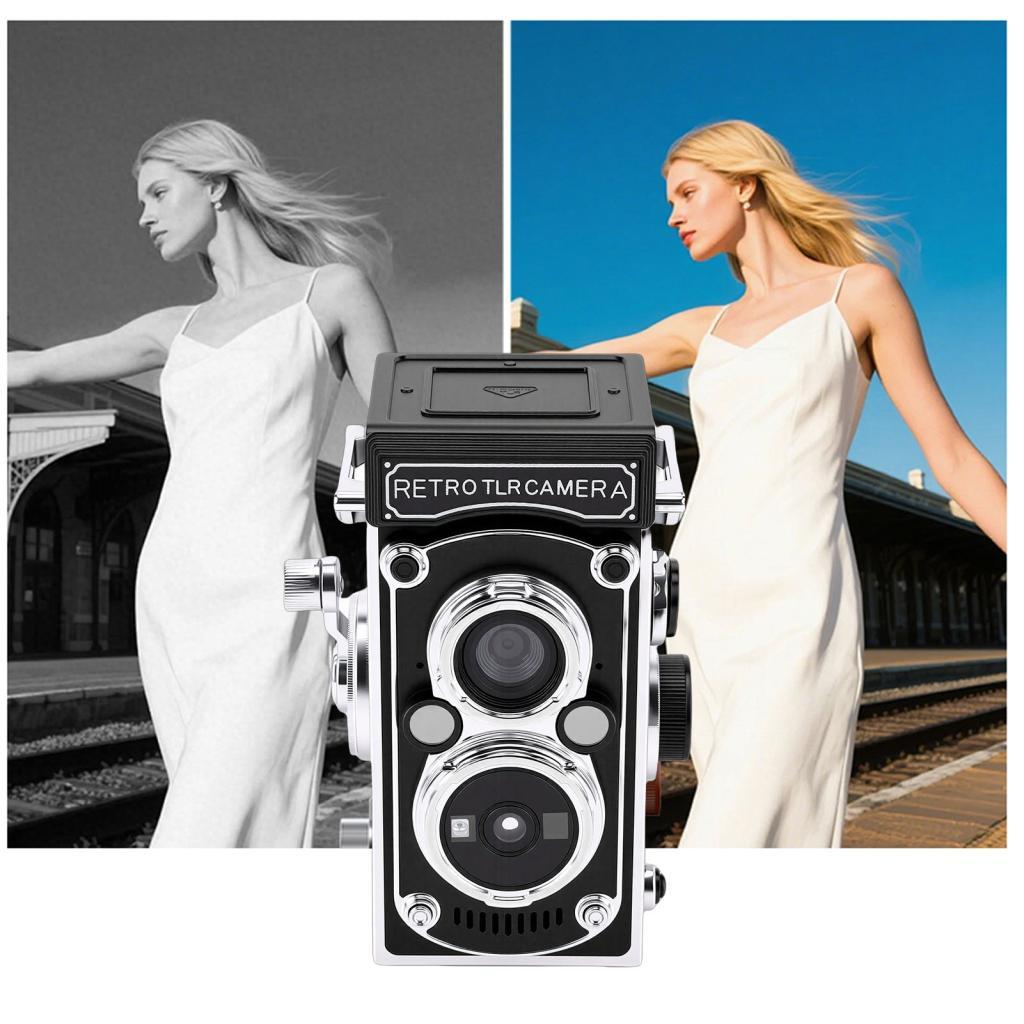 Diydeg Vintage Mini Digital Camera Compact Portable TLR Style Retro 1080p FHD Video & 64MP Photos Au