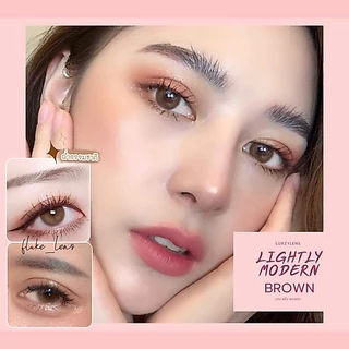 LM (Brown) *มีค่าสายตา* ใส่สวยตาฉ่ำวาว ❄️ Lightly Modern ❄️(มินิ) Luxzylens คอนแทคเลนส์ นำเข้าจากเกาหลี เลนส์บางสบายตา