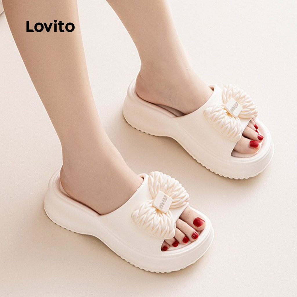 Lovito صندل مسطّح بنعل مرتفع — أسود — صورة 6