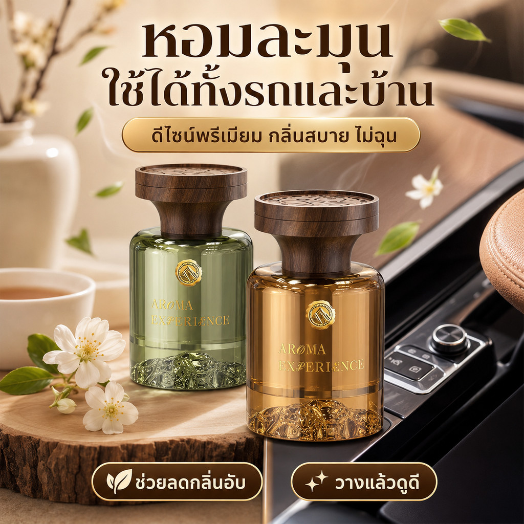 พร้อมส่ง น้ำหอมรถยนต์ Guanshan 120ml ขวดแก้วหรูหรา น้ำหอมระเหยไม่มีไฟ ใช้ได้ทั้งรถ ห้องน้ำ ห้องนอน ดับกลิ่นอับ กลิ่นหอมต