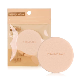 Mei Linda Better Skin Powder Puff #Round เมลินดา พัฟทาแป้งผสมรองพื้นทรงกลม.
