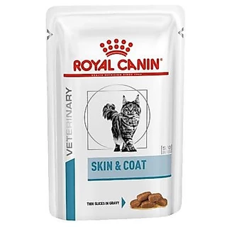 Royal Canin Skin & Coat บรรจุ 12 ซอง อาหารเปียกสำหรับแมวผิวแพ้ง่าย บำรุงเส้นขนและเสริมความแข็งแรง