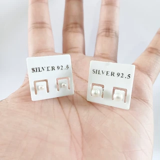 ต่างหูเงินแท้ Pearl Earrings 92.5% (มุกน้ำจืด & มุกเกาหลี)