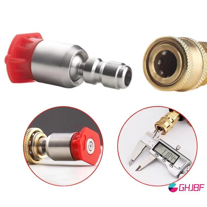 GHJBF] 360 องศา 1/4 "neck เหล็ก Qui Connect แรงดันสูง 0 15 25 40 องศาหัวฉีด Car Wash อุปกรณ์เสริม ss