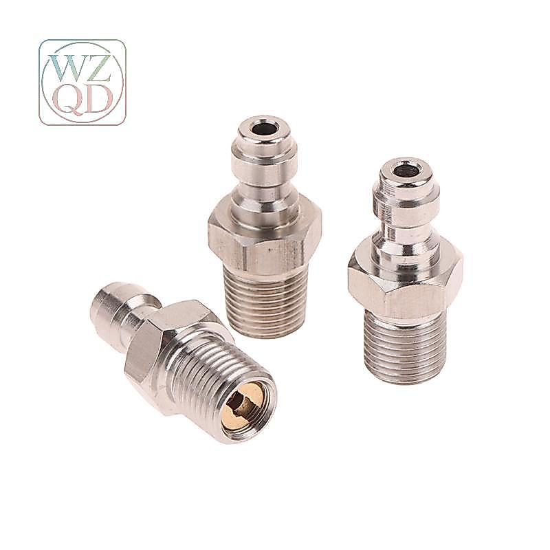 [WZQD] ขั้วต่อชาย 8 มม.ชายเกลียว Qui Connect Valve PCP บรรจุพร้อมวาล์ว M10x1 1/8NPT 1/8BSPP สําหรับป