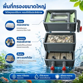 COD กล่องกรองตู้ปลา ออกซิเจนปลา วัสดุ PE กล่องกรองน้ำ กรองคอนโด ทำให้น้ำสะอาด ปกป้องสุขภาพของปลา ตัวกรองตู้ปลา