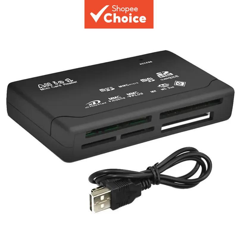 เครื่องอ่านการ์ดหน่วยความจําขนาดเล็ก อเนกประสงค์ รองรับ USB 2.0 ความเร็ว 480Mbps รองรับการ์ด TF MS M2 XD CF Micro SD