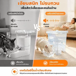 ถังน้ำพุแมว อัตโนมัติ ถังดื่มสัตว์เลี้ยง เงียบ ความจุใหญ่ 3 4L วัสดุหนา สำหรับแมวหมา BHQ