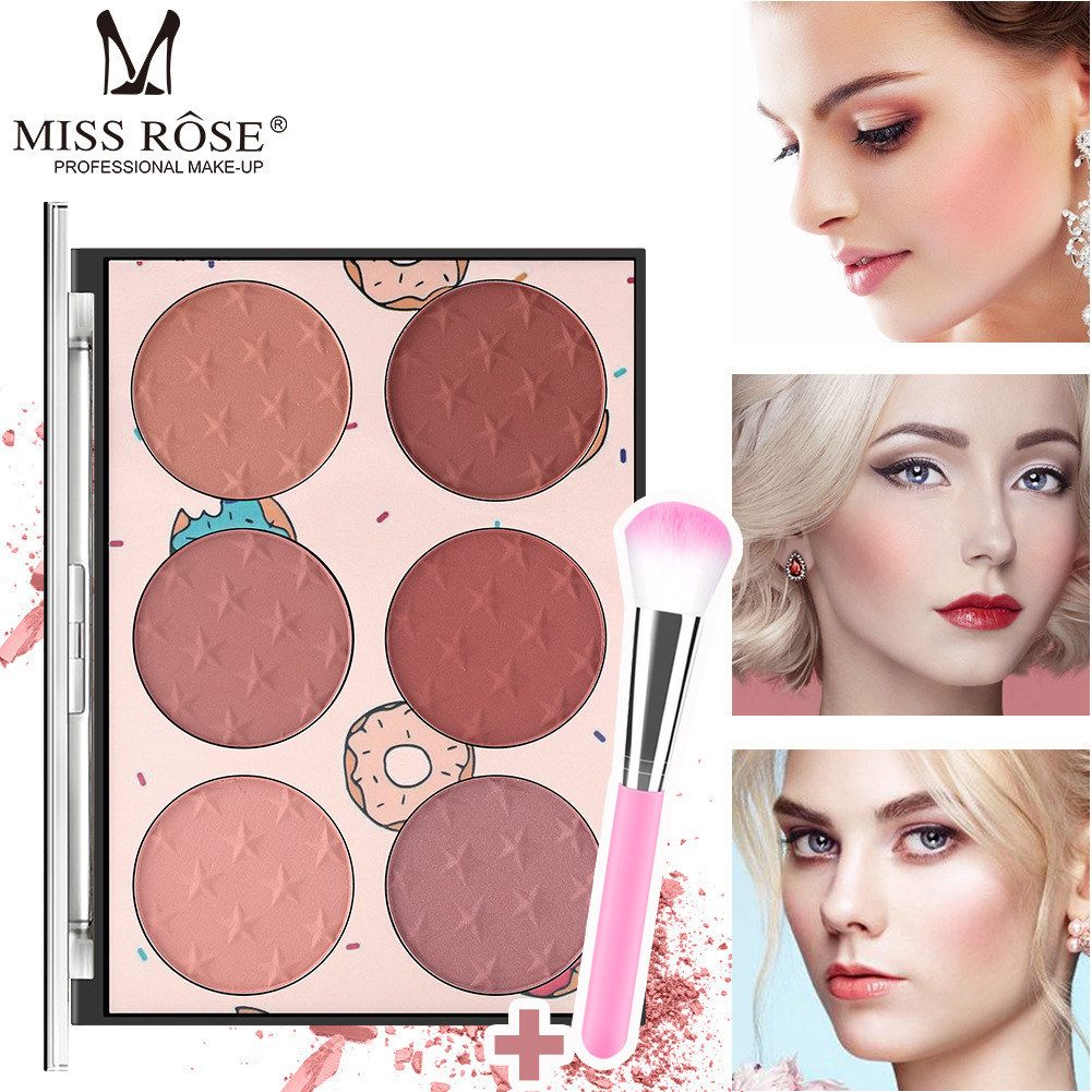 ที่ปัดแก้มบลัชออน odbo บลัชออน Miss Rose Contouring 6 สีรุ่นส่งออก Blush Palette