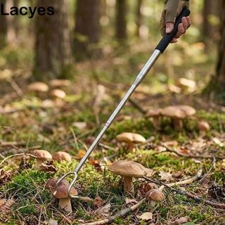 LACYES 1 ชิ้น/2 ชิ้นเครื่องมือหยิบเห็ดแบบยืดไสลด์, Retractable Compact เห็ด Foraging Picker, Telescopic ปรับยาวมือสแตนเลส Reaching Aid ผจญภัยกลางแจ้ง