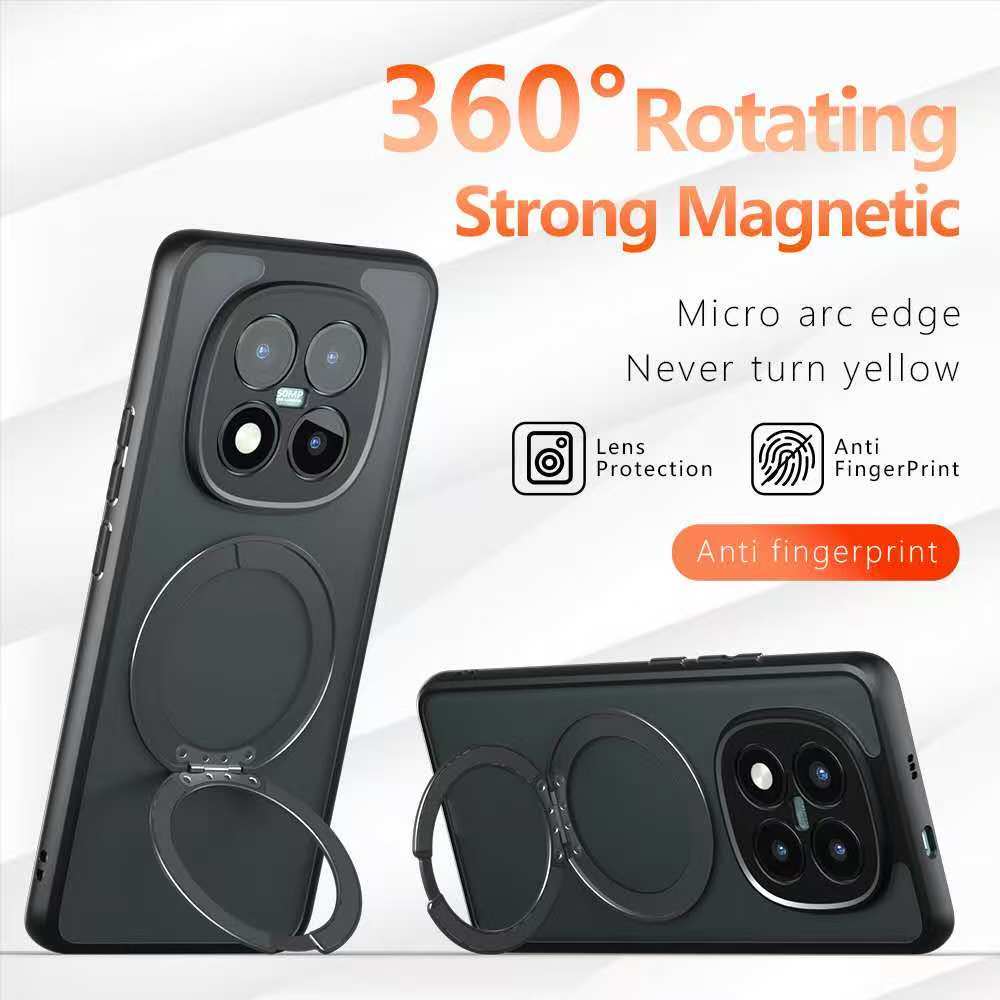 แมท เคลียร์ 360° เคสขาตั้งแม่เหล็กหมุนได้สําหรับ Poco M8 Pro M8 5G TPU + PC เคสกันกระแทก