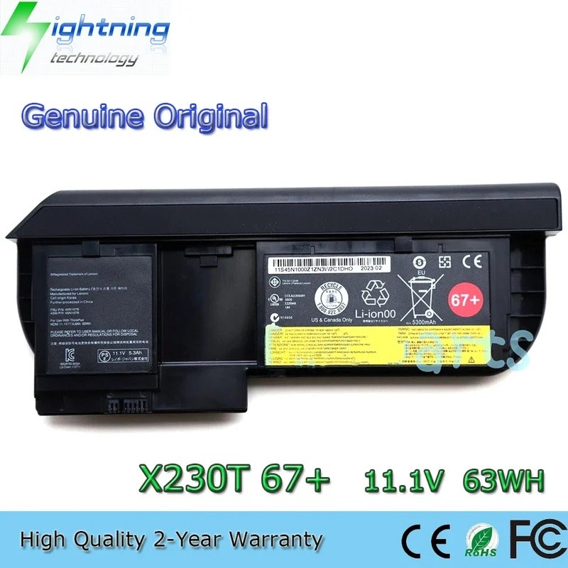 ใหม่ 45N1079 67+ 11.1V 63Wh แบตเตอรี่แล็ปท็อปสําหรับ Lenovo ThinkPad X230T X220T 0A36316 45N1078 ฯลฯ