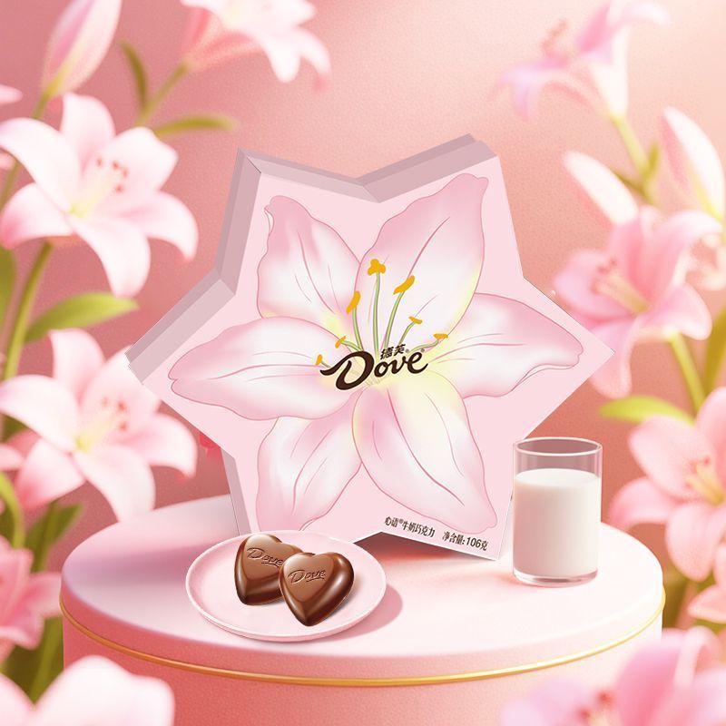 [กล่องของขวัญ Tanabata] Defu Milk Sandwich Chocolate 106g กล่องของขวัญรูปทรงดอกไม้ดอกลิลลี่สําหรับแฟ