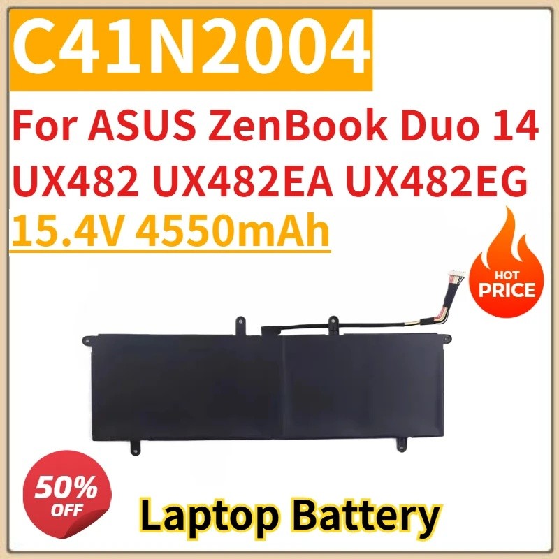 ใหม่เปลี่ยนแบตเตอรี่แล็ปท็อป 15.4V 4550mAh C41N2004 สําหรับ ASUS ZenBook Duo 14 UX482 UX482EA UX482E
