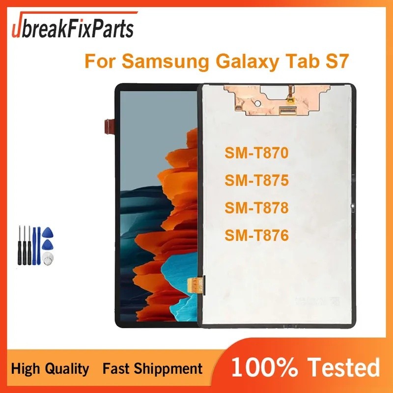 หน้าจอ LCD สําหรับ Samsung Galaxy Tab S7 SM-T870 SM-T875 SM-T876B T870 T876 T875 T878 จอแสดงผล LCD T