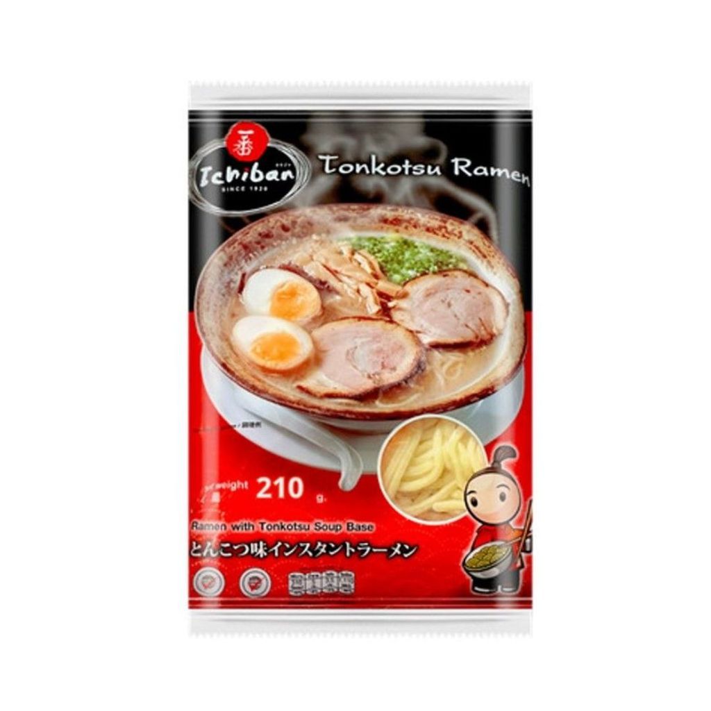 อิจิบัน เส้นราเมนสดพร้อมซุปกระดูกหมู Ichiban Ramen Tonkotsu Soup Base 210g.