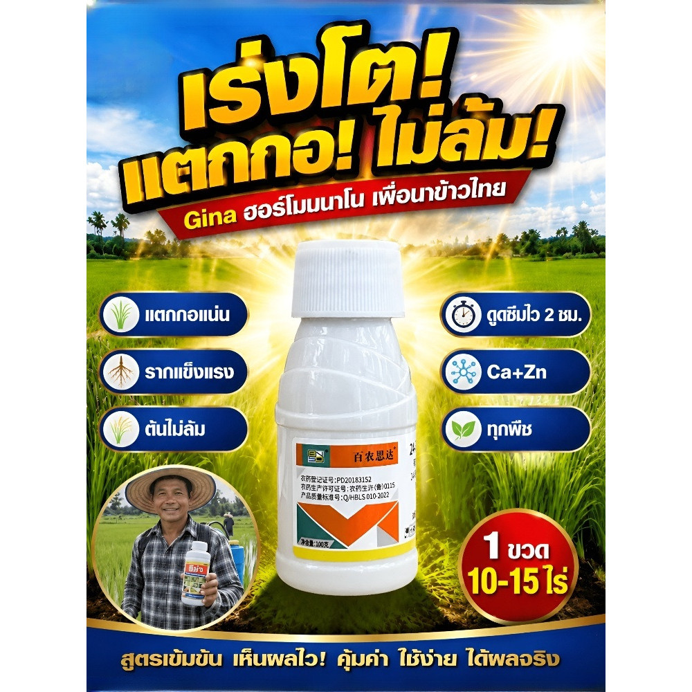 ลดกระหน่ำ ฮอร์โมนข้าว สารบำรุงข้าว ปุ๋ยทางใบข้าว สูตรเข้มข้น เร่งแตกกอ เร่งรากฝอย ต้นเขียวแข็งแรง ไม่ล้มง่าย ได้ผลผลิตสูง คุ้มค่าที่สุด