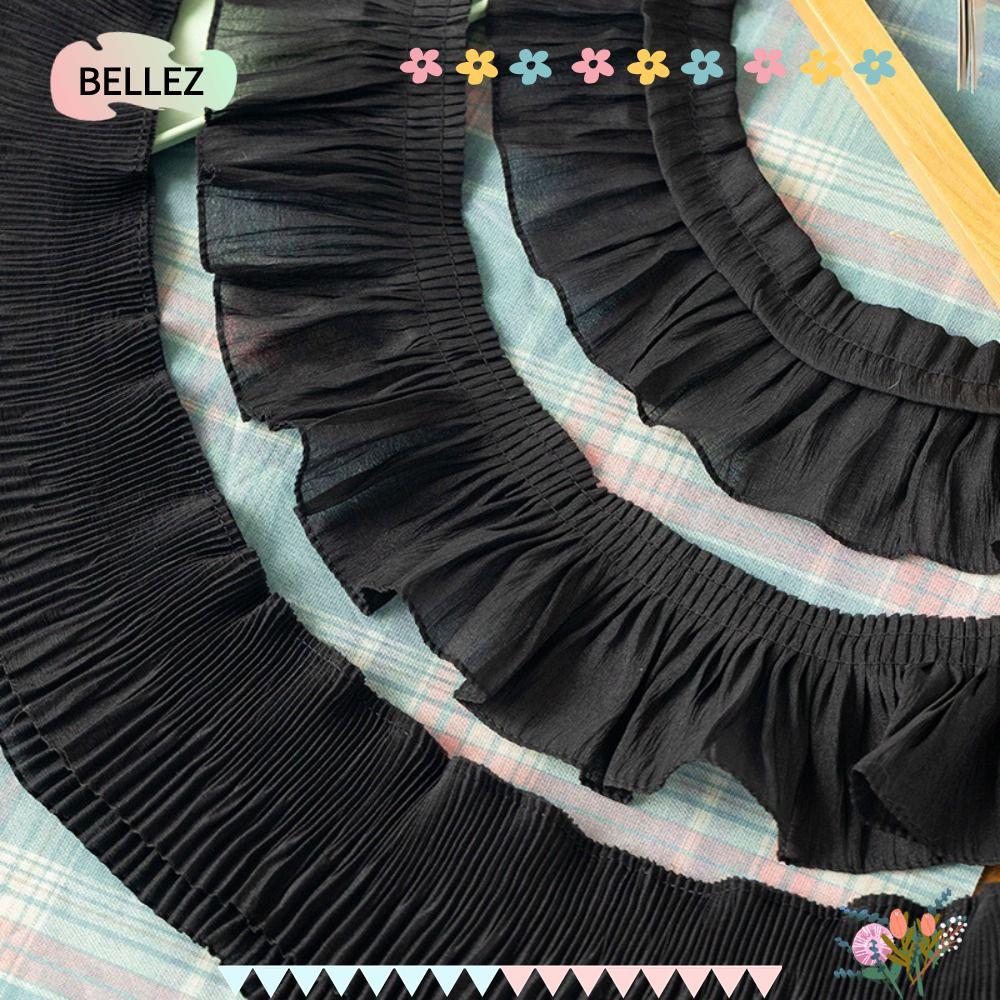 BEBZ Ruffled Lace Trims, 2Yards Wide 9-12 ซม.ชีฟองลูกไม้ Trims, ผ้าชีฟอง