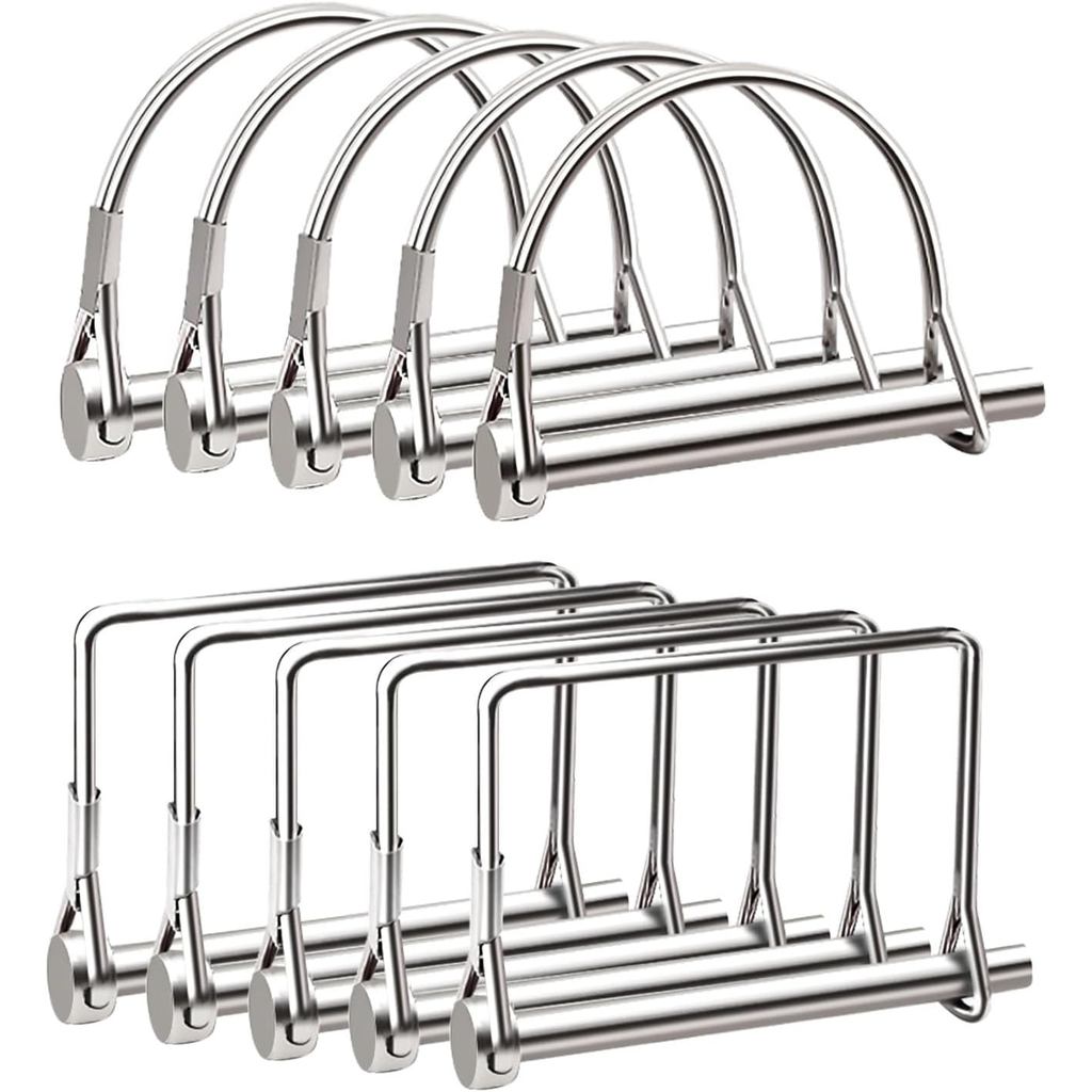 Mankk 10PCS 1/4 "Silver Square Trailer Hitch Arch Pto Shaft Locking Pin ลวดล็อค Pin สังกะสี-Plated P