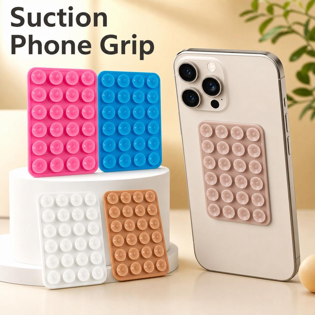 24 แพ็คสแควร์ซิลิโคนโทรศัพท์ Grip สติกเกอร์ 8x5.5 ซม.ลื่นไม่บางขาตั้งโทรศัพท์กาว Y1Q9