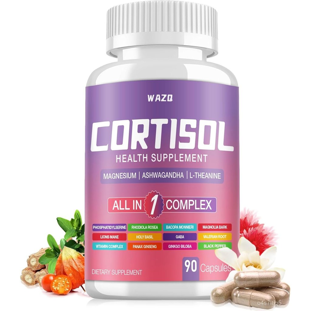 Cortisol Supplement for Women, Cortisol Reducer with Glycinate, Ashwagandha & L-Theanine, High Corti
