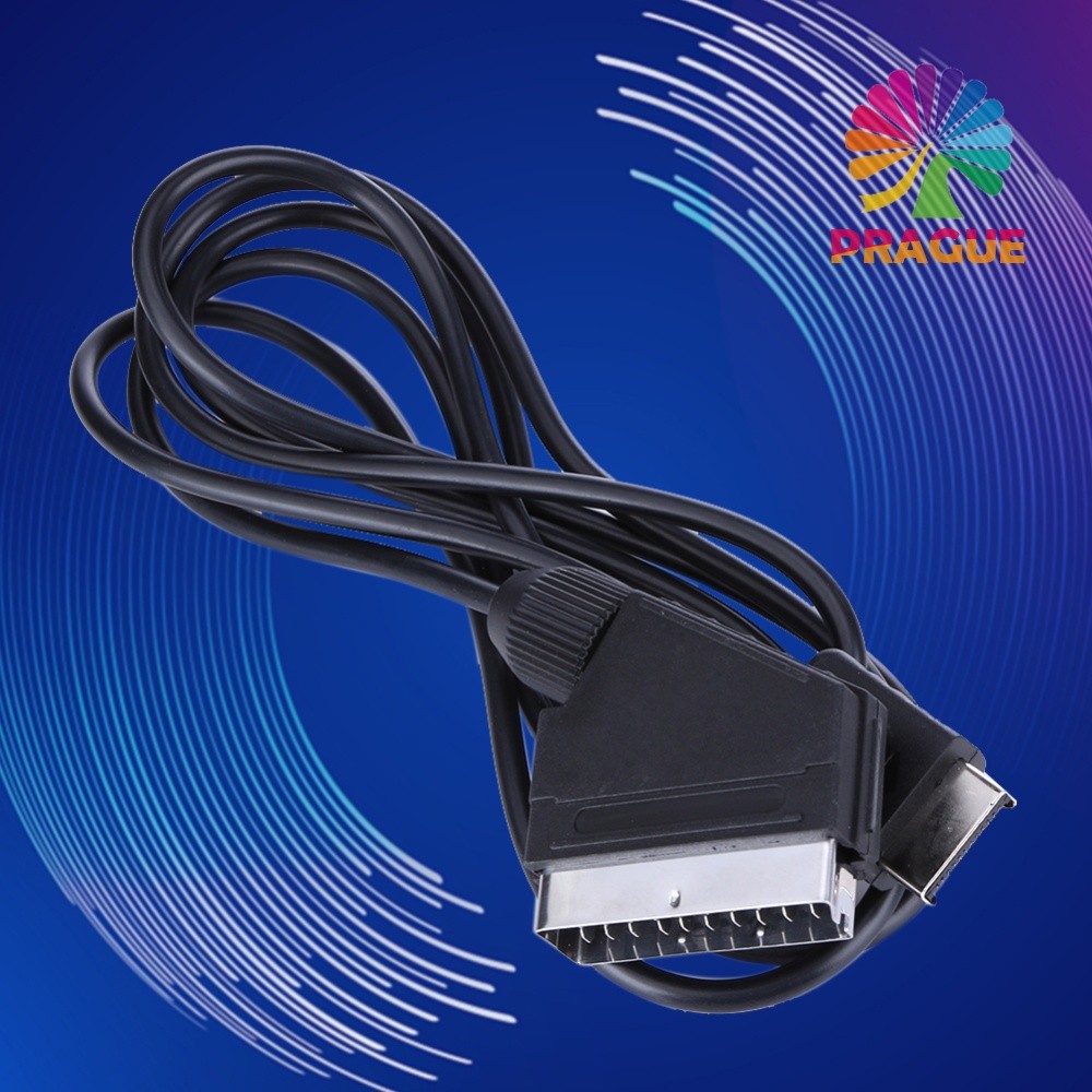 1.8m RGB SCART สายเกมคอนโซลสายทีวี AV สําหรับ PS1 PS2 PS3 Line คอนโซล