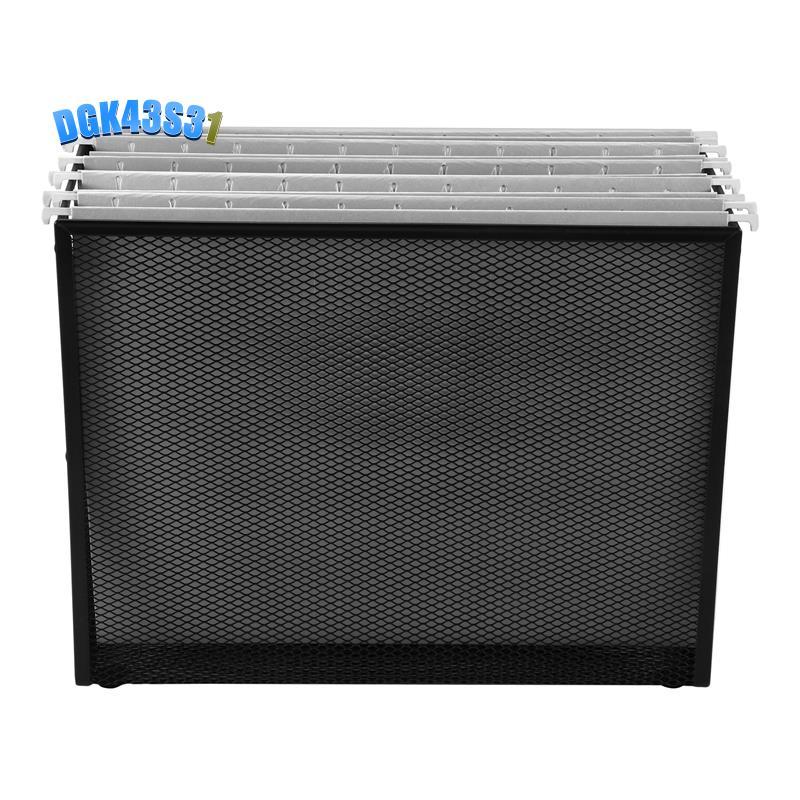 dgk43s31Hanging Filing Box,Metal Mesh File Crate Desk Organizer ผู้ถือนิตยสารพร้อมโฟลเดอร์แขวน 5 ชิ้