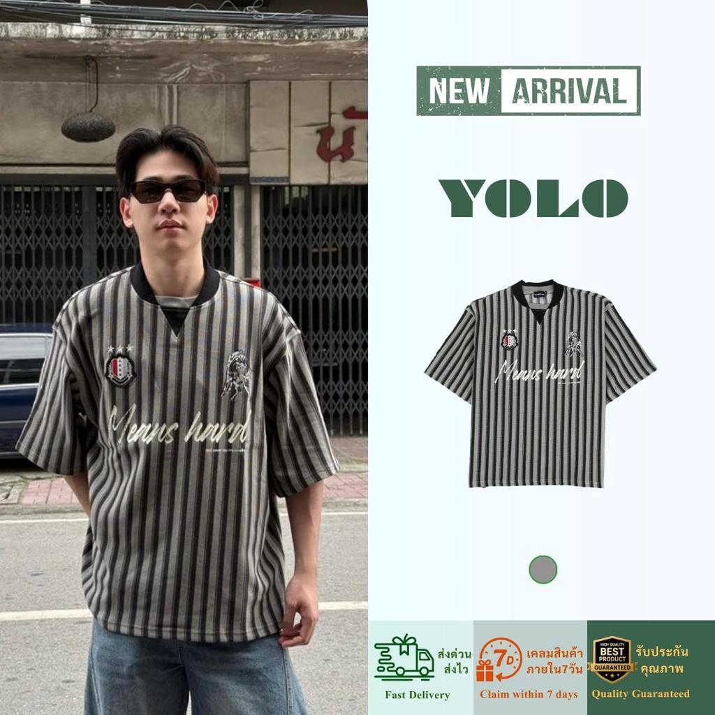 CAZAMAN เสื้อยืด OVERSIZE เสื้อยืดโอเวอร์ไซส์ เสื้อยืดแขนสั้น ผ้าฝ้ายแท้ เสื้อลาย ใส่สบาย Y26202