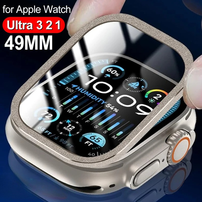 Watch Screen Protector Anti-Fall สําหรับ Apple Watch Ultra3 Ultra2 Ultra กระจกนิรภัย + ไทเทเนียมกรอบ