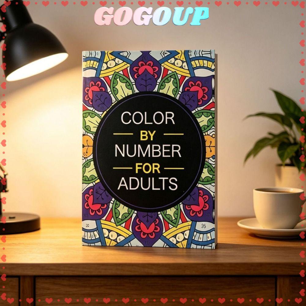 GOGOASDRF Color By Number Book, Number Painting DIY Painting สมุดระบายสีศิลปะ, Hand Drawn Relaxing A