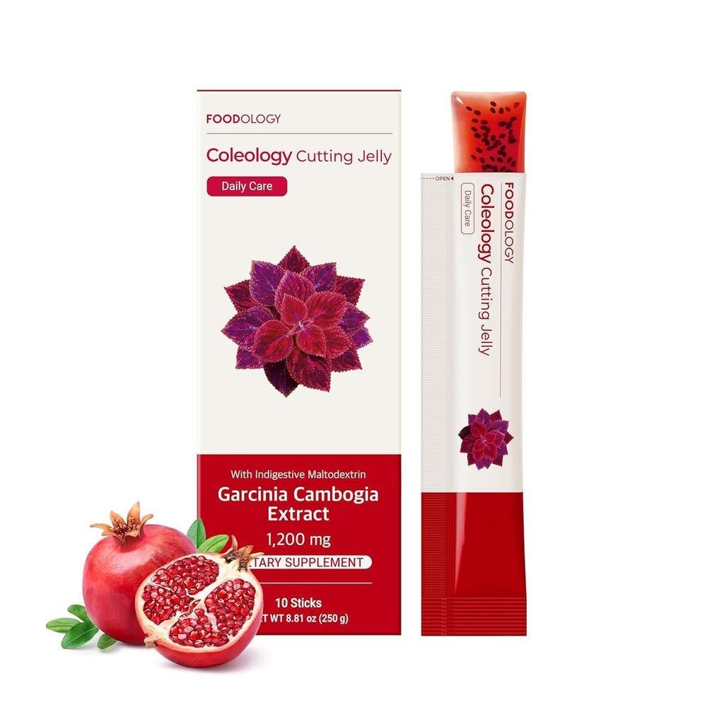 FOODOLOGY Coleology Cutting Jelly (10 วัน) - ส้มแขก (HCA) เจลลี่สติ๊ก รสทับทิมแสนอร่อย เมล็ดเจีย คอล