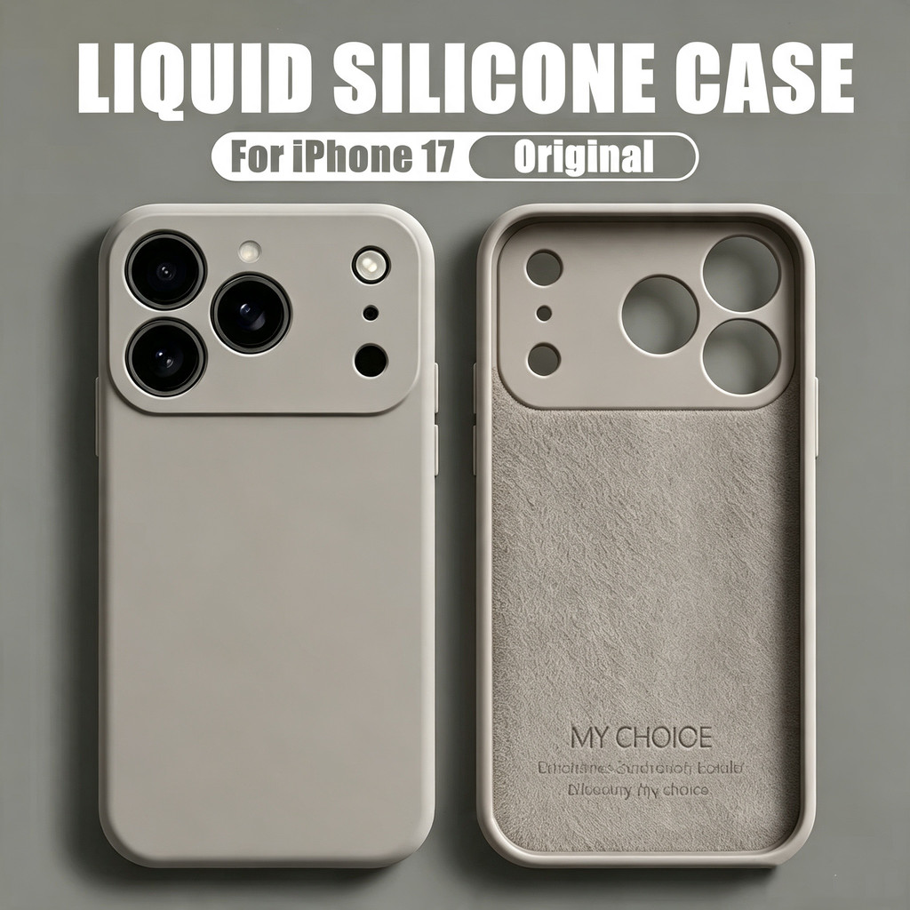 สีดิน Original Squareซิลิโคนเหลวเคสโทรศัพท์สําหรับiPhone 17 Pro Max 17 Air 16 15 Pro Max 11 12 13 Pro Max 14 Pro Max 14 15 16 Plus 11ProMaxกันกระแทกนุ่มกรณี