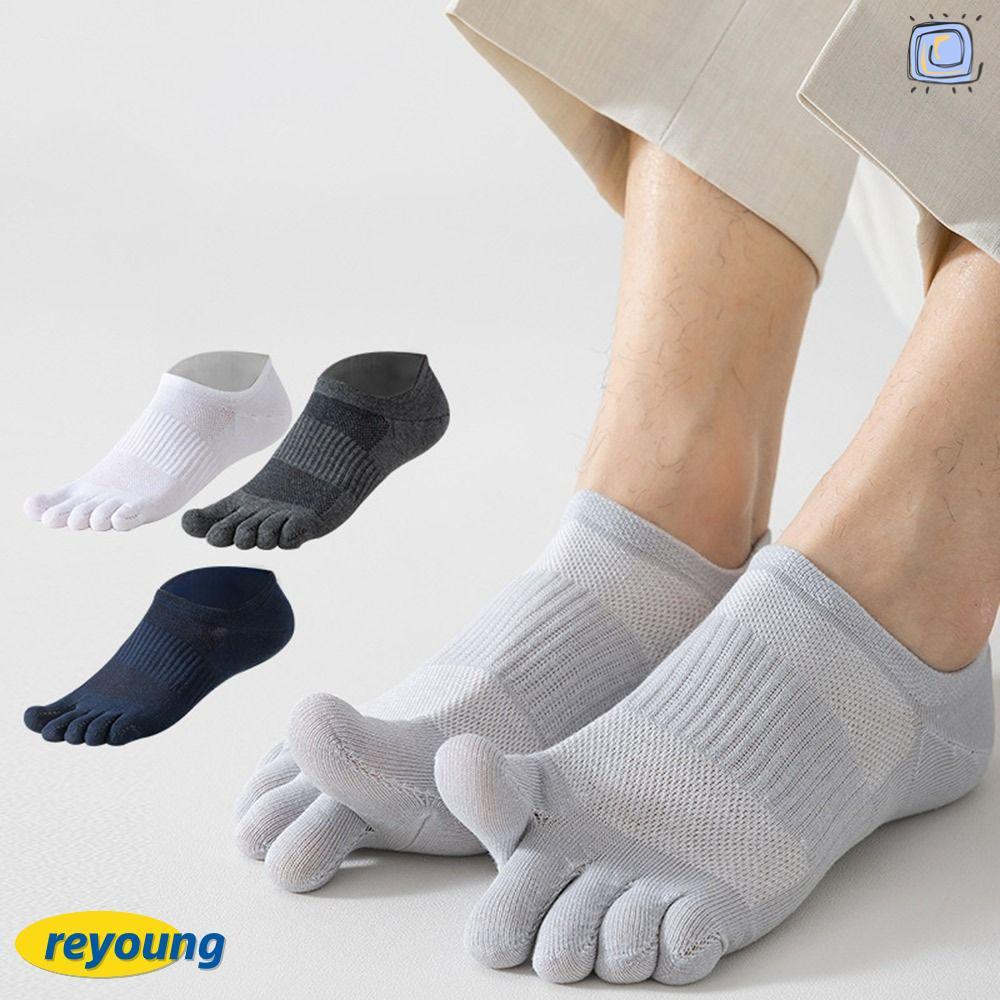 REYOUNG Serasox Toe Socks, Solid Color Thin Five Finger Socks, Quality Breathable Sweat- Absorbent S