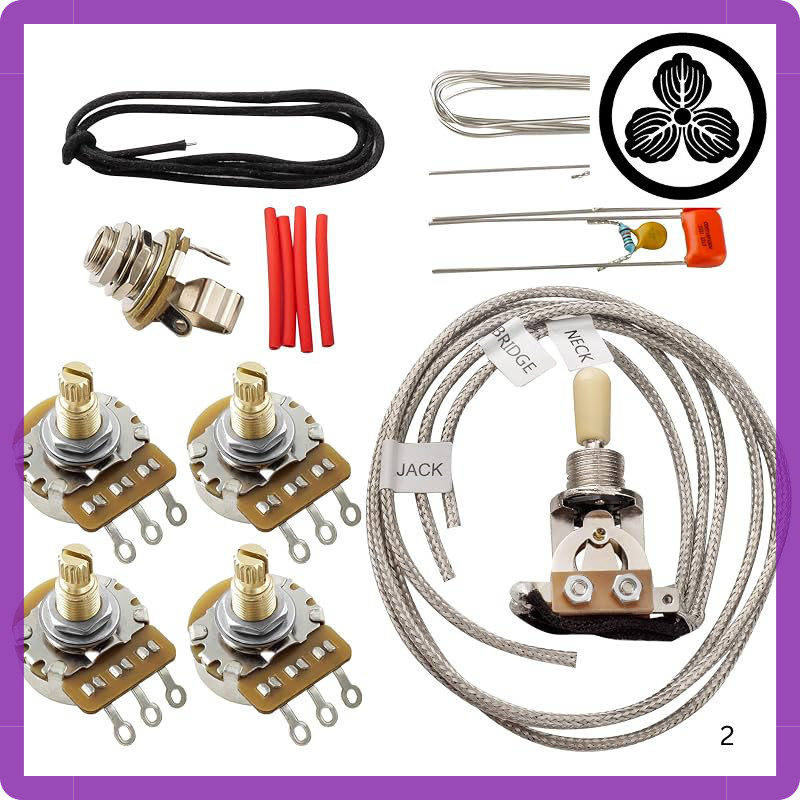 Musiclily Pro LP Standard DIY Wiring Kit with Nickel Switch for 50s and 60s Models
