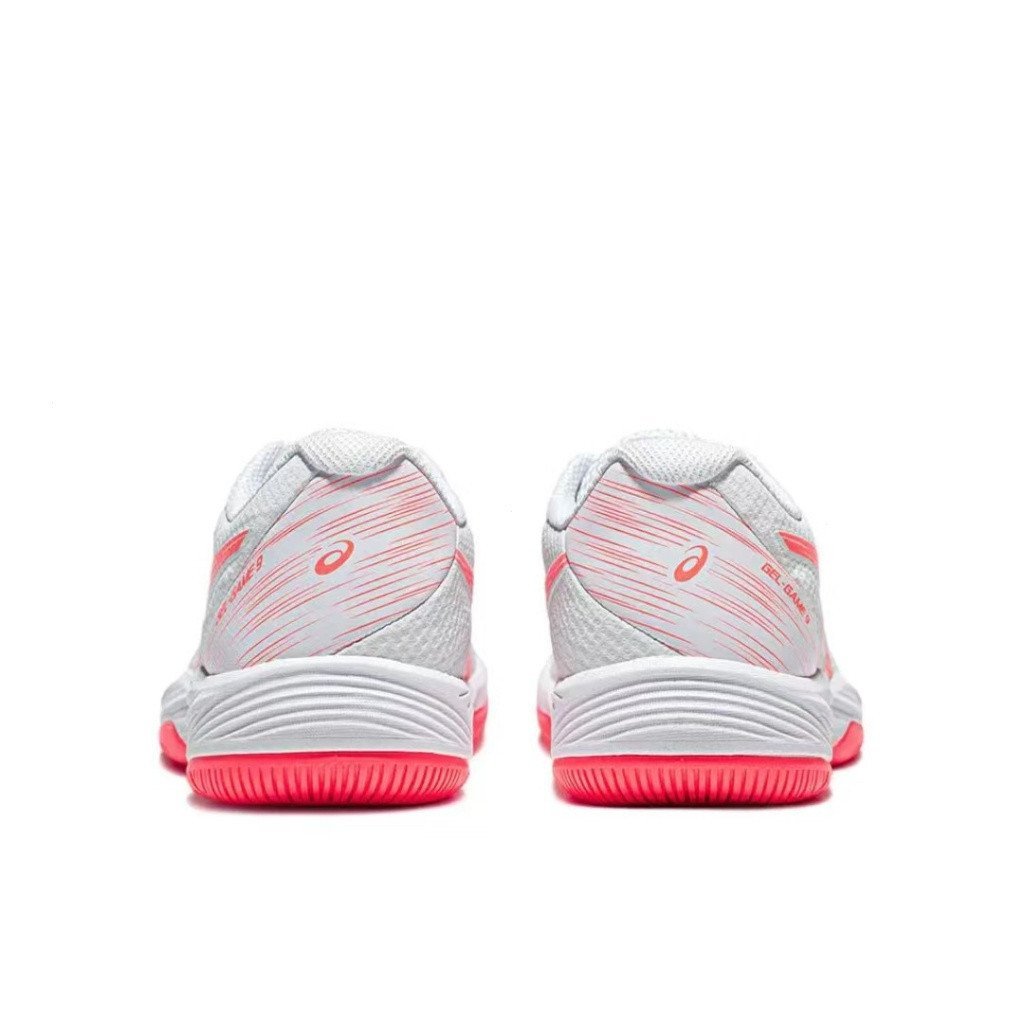 C6AP Asics Gel-Game 9 รองเท้าเทนนิสผู้หญิงระบายอากาศได้ต่ําสีขาวสีชมพู