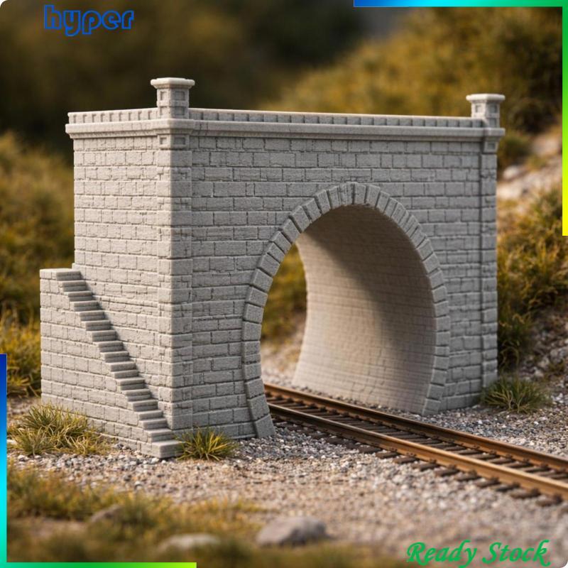 [Hyper] N Scale Tunnel Portal พร้อมบันได N Scale Tunnel Entrance Stone Wall Bridge สมจริงสําหรับแบบจ