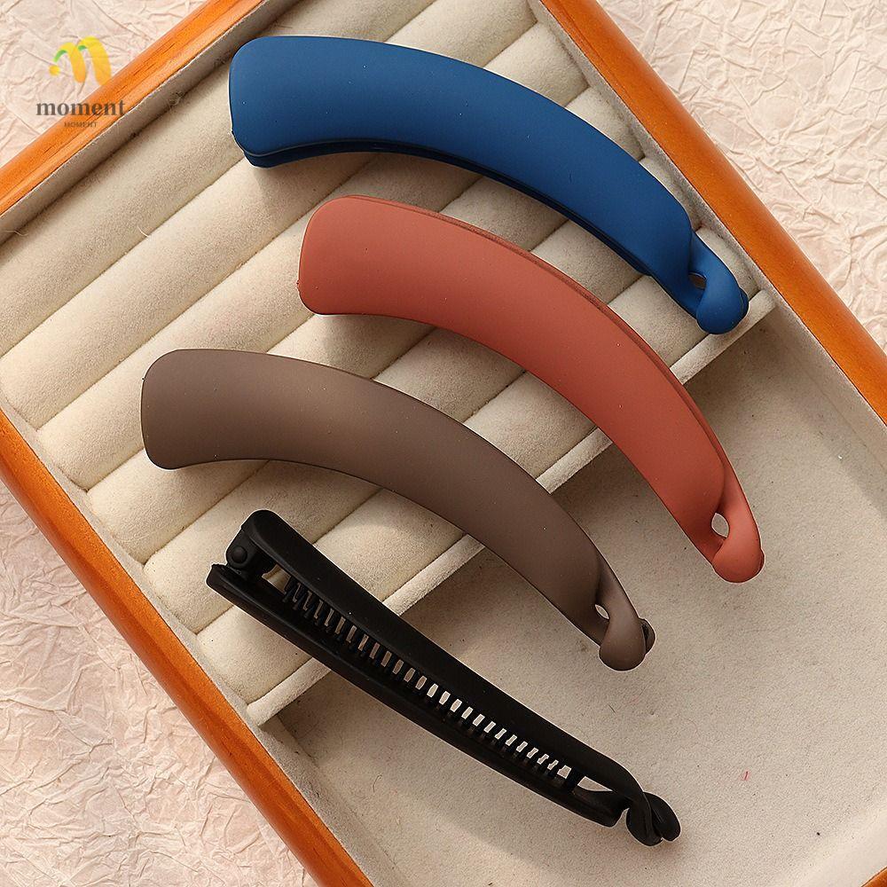 MOMENT Cross Hair Claws, Matt Elegant Plastic Banana Clip, Fashion Simple Hair Barrettes Party