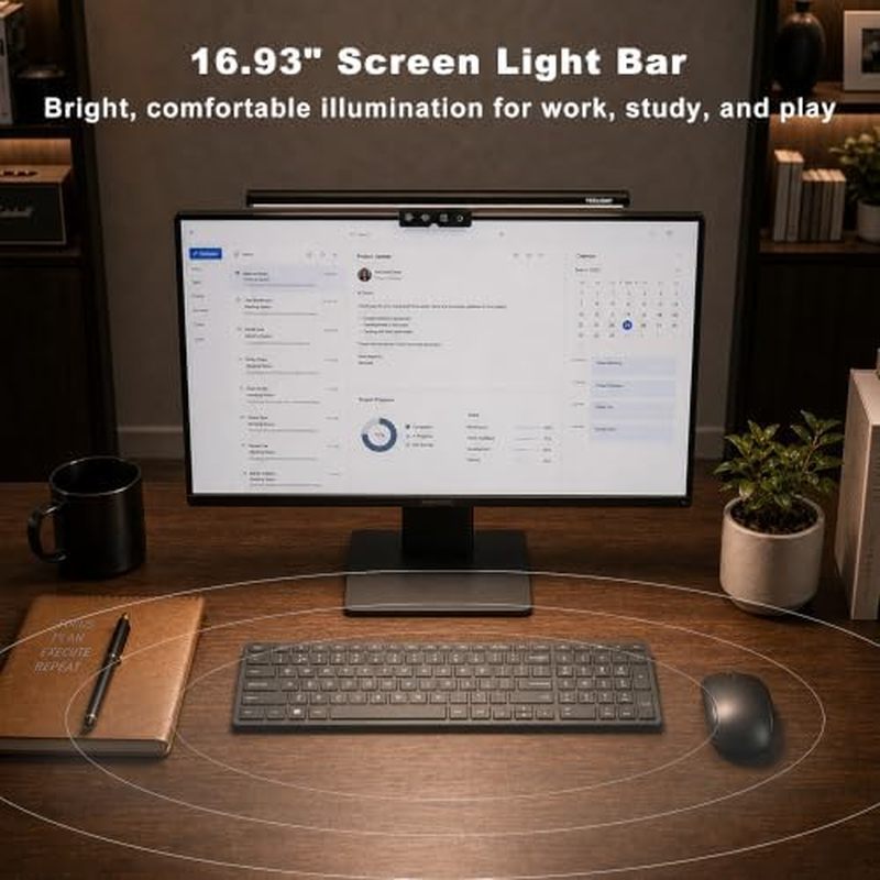 YEELIGHT Monitor Light Bar,โคมไฟจอคอมพิวเตอร์สําหรับเล่นเกมโฮมออฟฟิศ,250LMไม่มีGlare Eye-Care LED Sc