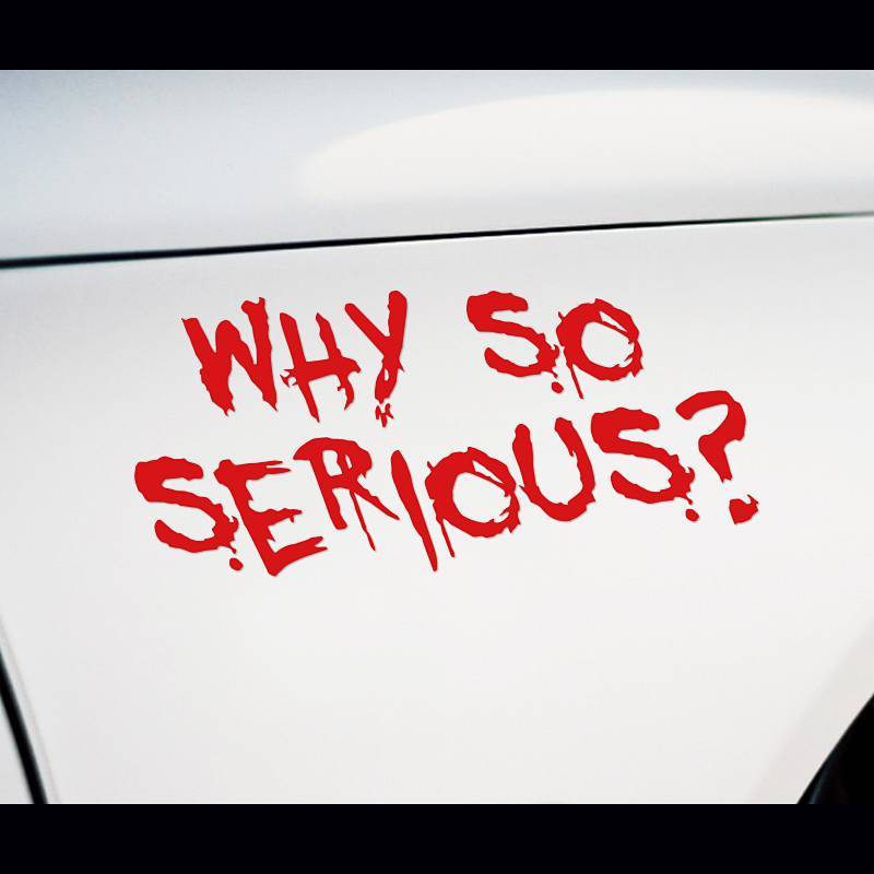 Creative Text Why So Serious Blood Drops Bumper Stickers Joker Clown Helmet Decorative Stickers Refl