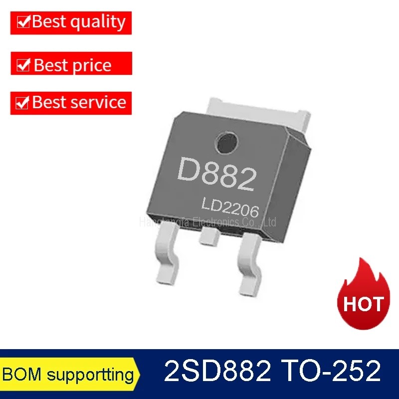 10 ชิ้น/ล็อต 2SB772 2SD882 TO-252 B772 D882 DPK SMD NPN ทรานซิสเตอร์ใหม่