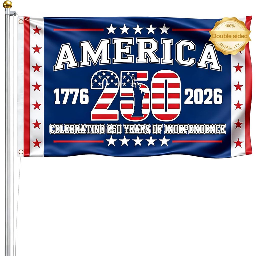 USA 250th Anniversary Flag 3x5 Ft Outdoor - Double Sided Flag 1776-2026 for Garden, Yard, Patriotic 